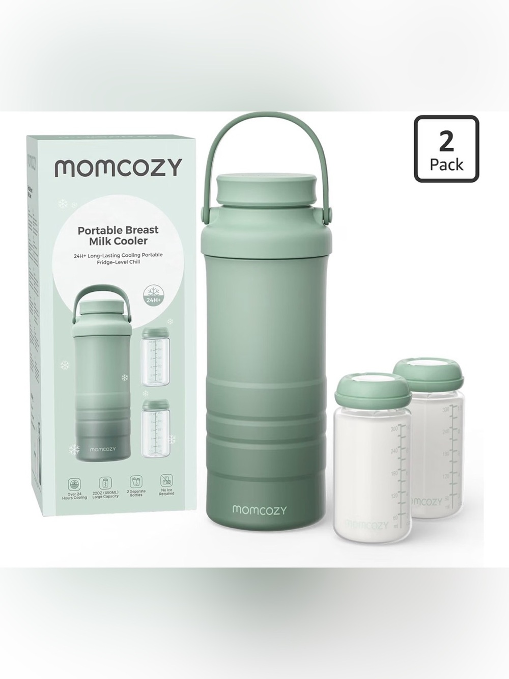 Momcozy | 22oz Portable Breastmilk Cooler - Green